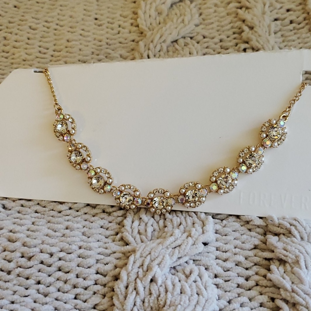Gold rhinestone necklace